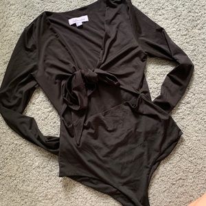 Showpo Cross Bow Black Bodysuit